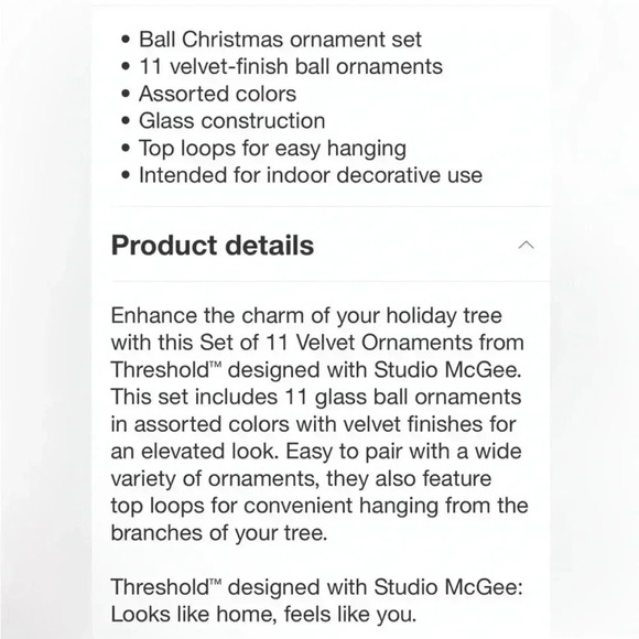 NWT STUDIO MCGEE 2023 Multicolor Velvet Ornaments-11 piece - Picture 4 of 5